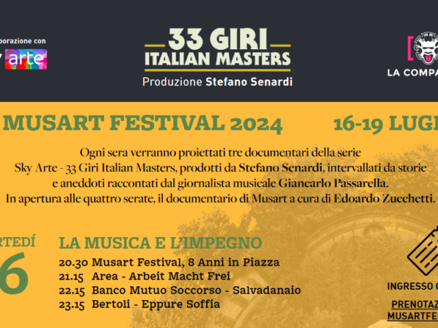 MusArt Festival Firenze: il documentario di Edoardo Zucchetti aprirà le serate al Teatro La Compagnia