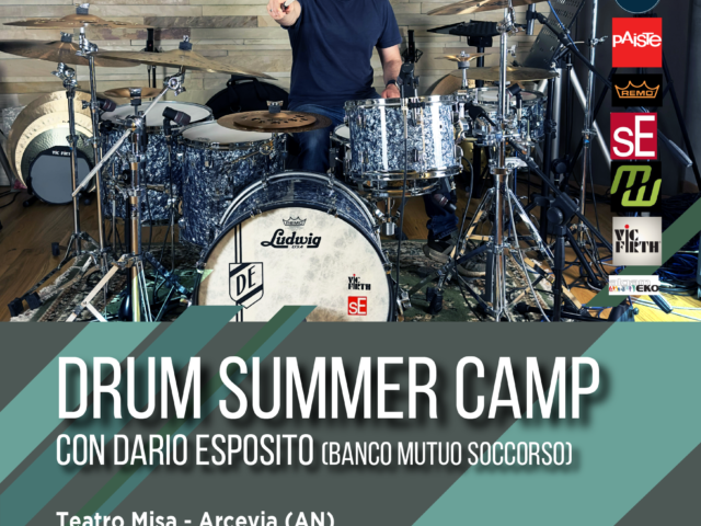 Drum Summer Camp 2024 di Dario Esposito dal 18 al 21 luglio e dal 4 al 7 agosto ad Arcevia (AN) 