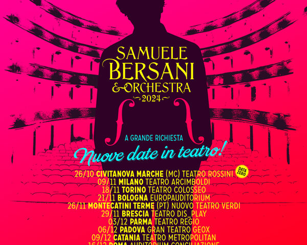 Samuele Bersani: nuovo tour nei teatri