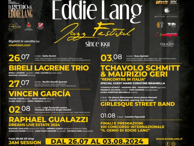 Eddie Lang Jazz Festival a Monteroduni (IS) dal 26 luglio al 3 agosto con Garcia, Gualazzi e Lagrène