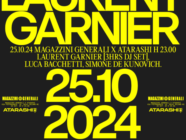 Venerdì 25 Ottobre a Milano il dj Laurent Garnier, uno dei pionieri della musica elettronica