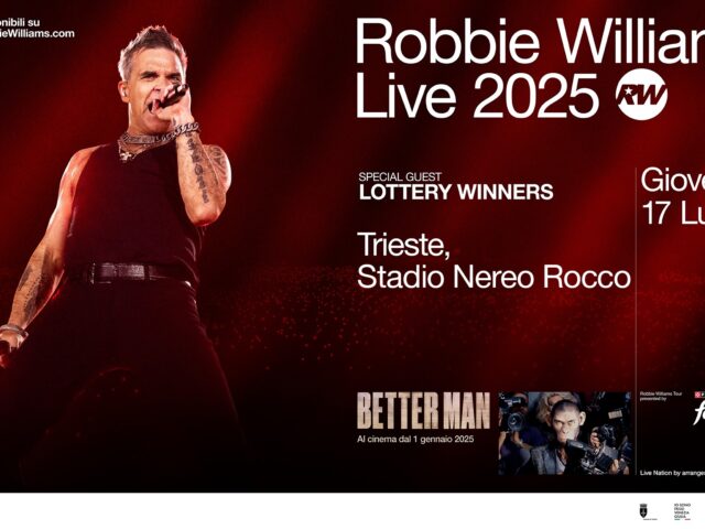 Robbie Williams il 17 luglio 2025 a Trieste